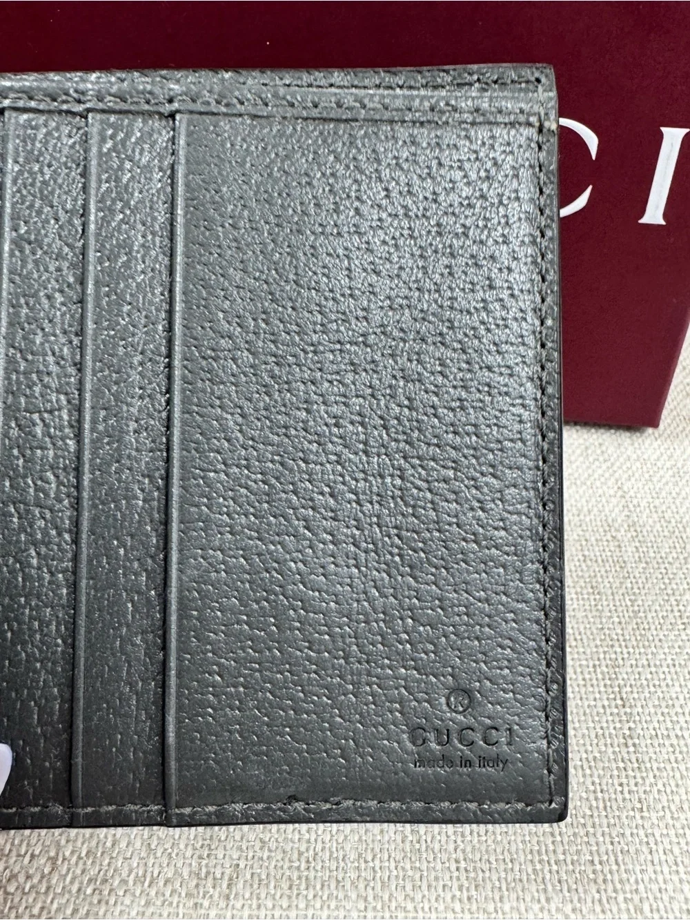 Gucci Gray GG Monogram Bifold Wallet with Silver Double G